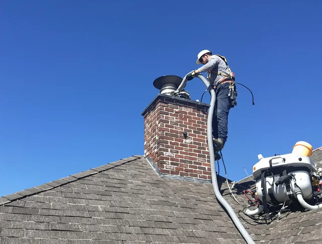 Dedicated Barberton Chimney Sweep team member cleaning a chimney in Barberton, OH