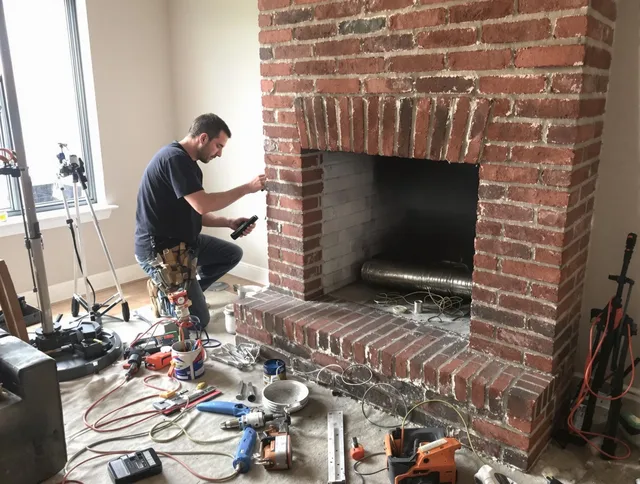 Barberton Chimney Sweep specialist finalizing chimney liner service in Barberton, OH