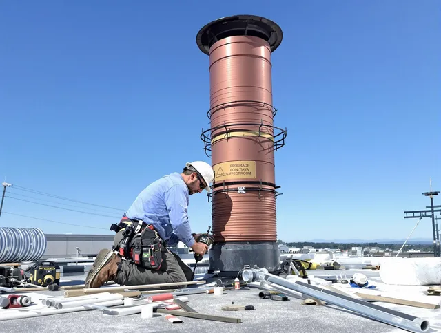 Installed chimney liner by Barberton Chimney Sweep in Barberton, OH
