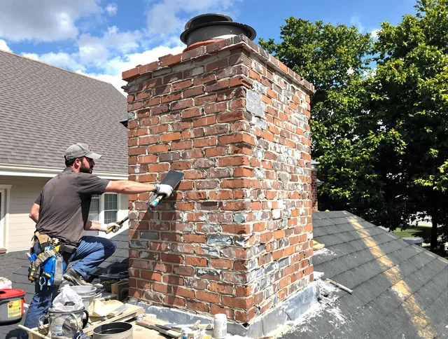 Completed chimney rebuild by Barberton Chimney Sweep in Barberton, OH