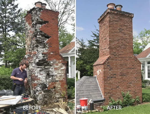 Barberton Chimney Sweep performing a full chimney restoration in Barberton, OH