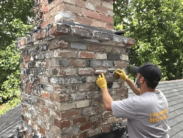 In-progress chimney restoration by Barberton Chimney Sweep in Barberton, OH