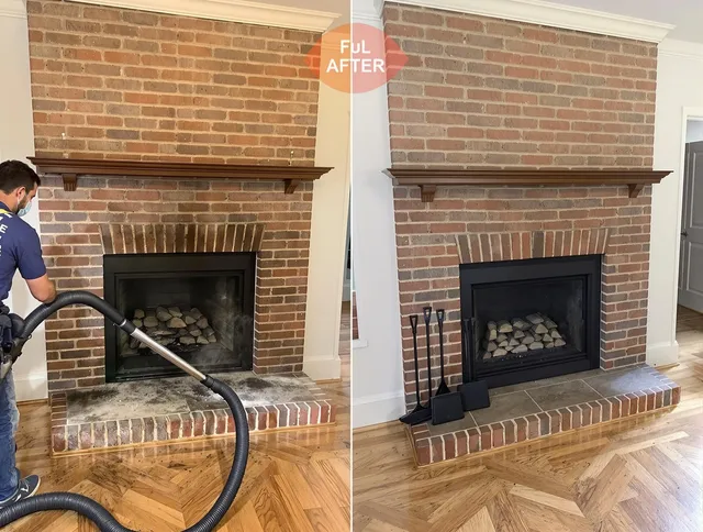 Barberton Chimney Sweep carefully sanitizing a fireplace in Barberton, OH